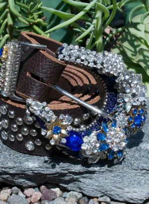 Vintage Blue Belle Belt & Buckle - Medium