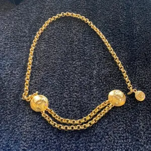 VINTAGE: Chanel Gold Double Coin Chain Link Belt