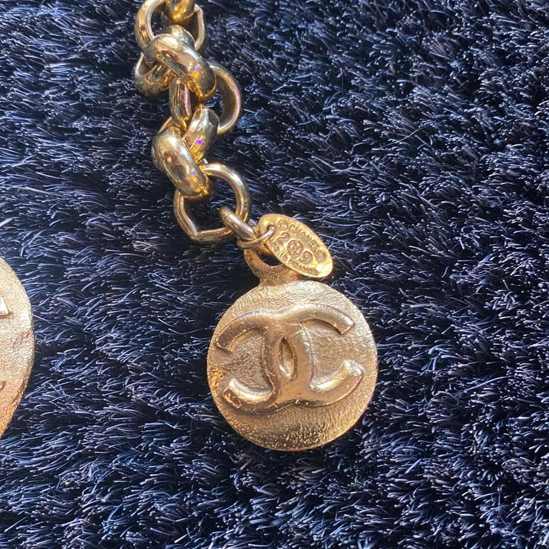 VINTAGE: Chanel Gold Double Coin Chain Link Belt