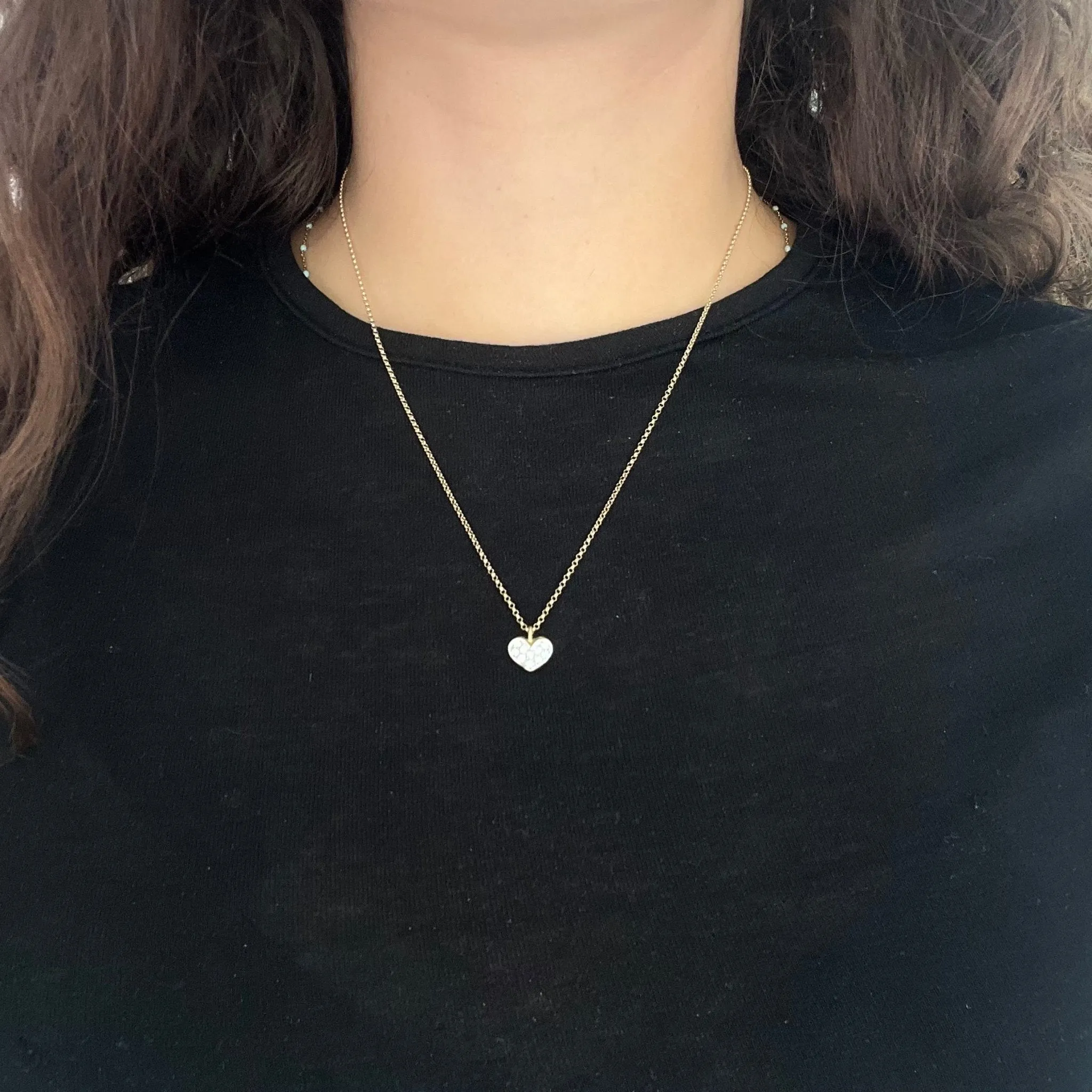 Vintage Diamond Heart Cluster Necklace