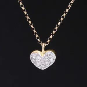 Vintage Diamond Heart Cluster Necklace