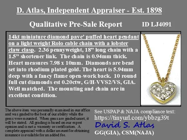 Vintage Diamond Heart Cluster Necklace