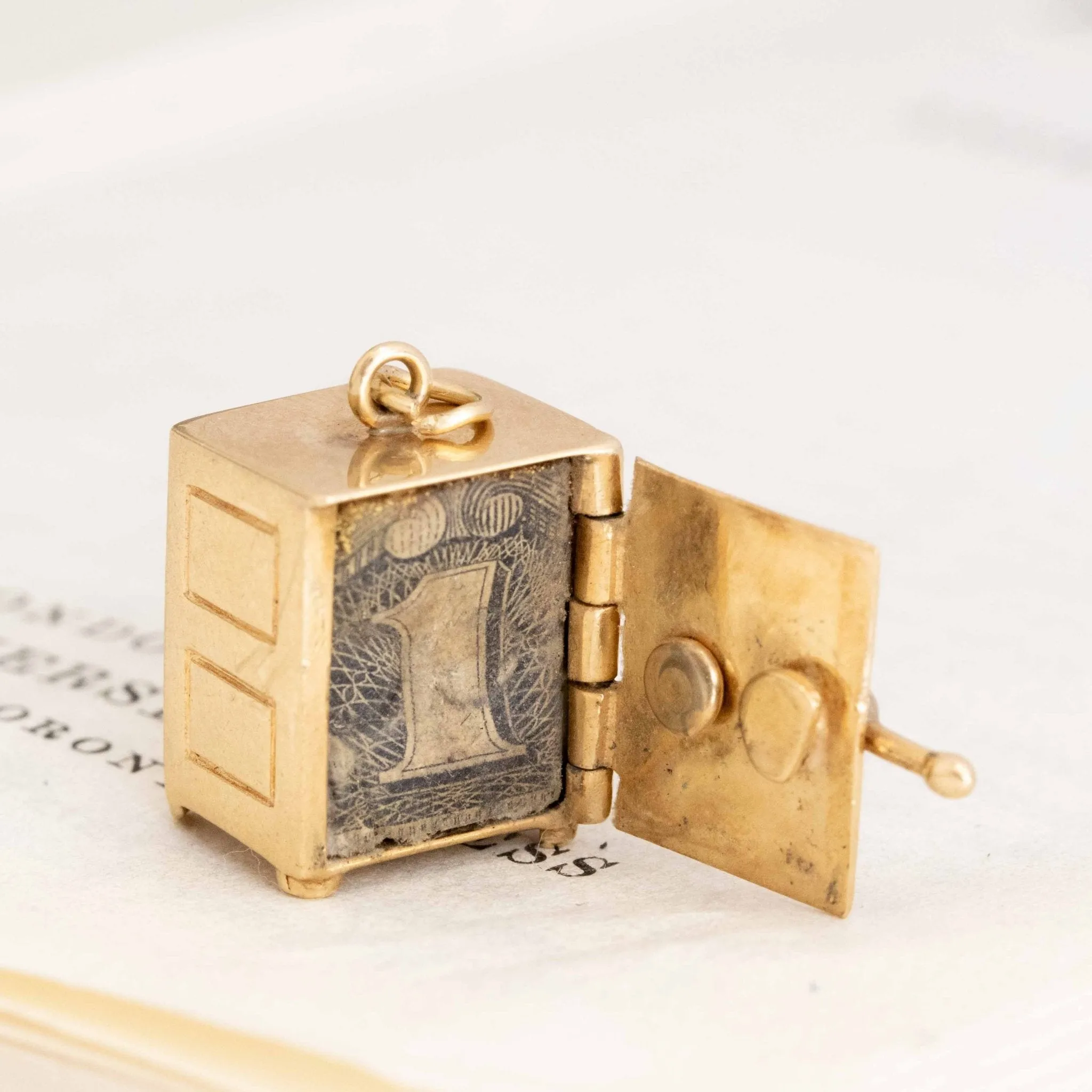 Vintage Dollar Safe Charm
