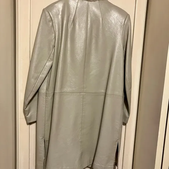 VINTAGE GOLET ORIGINAL GRAY LEATHER COAT WOMENS 12