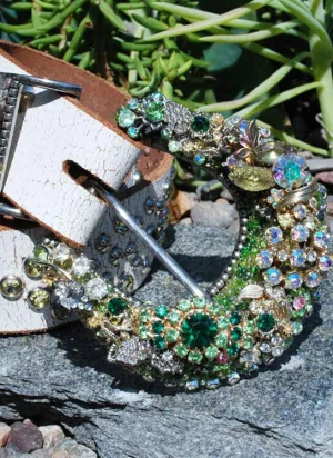 Vintage Green Envy Belt & Buckle - Medium