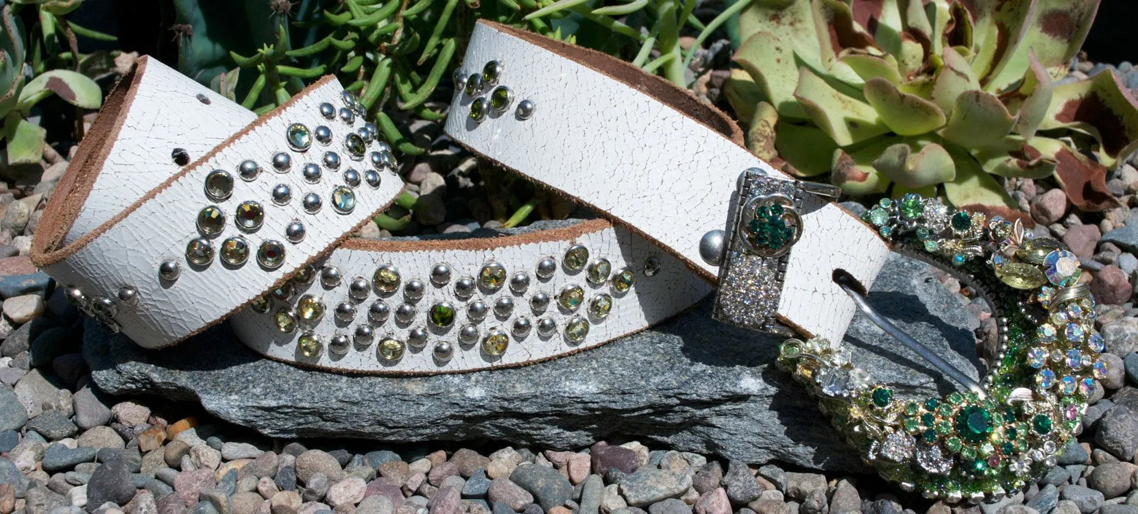 Vintage Green Envy Belt & Buckle - Medium