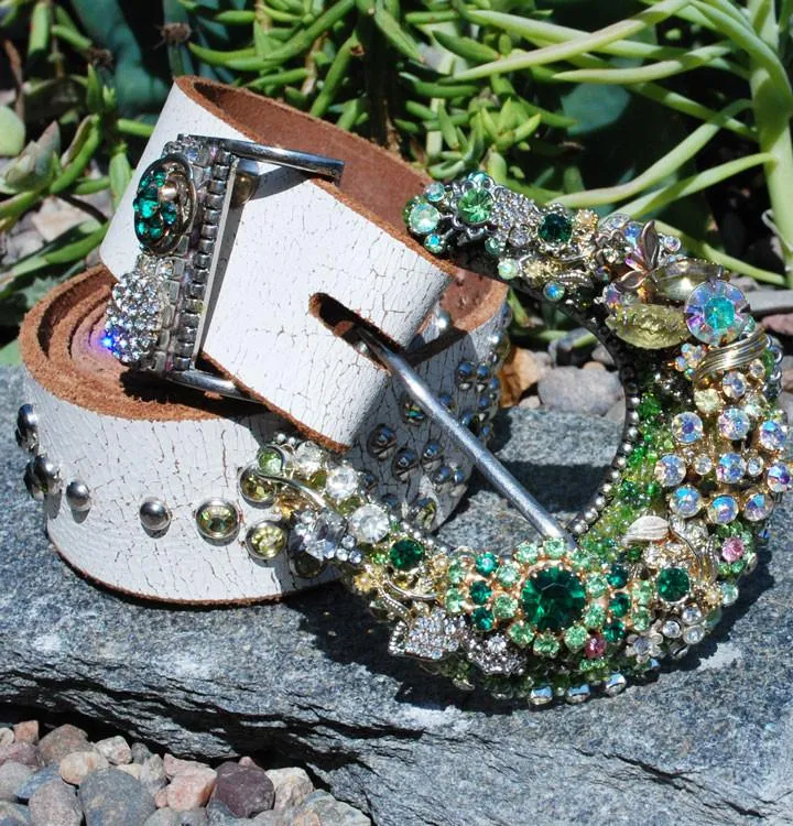 Vintage Green Envy Belt & Buckle - Medium