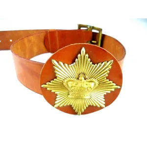 Vintage Ladies Leather Belt 1940s Size 26 Great Crown Emblem