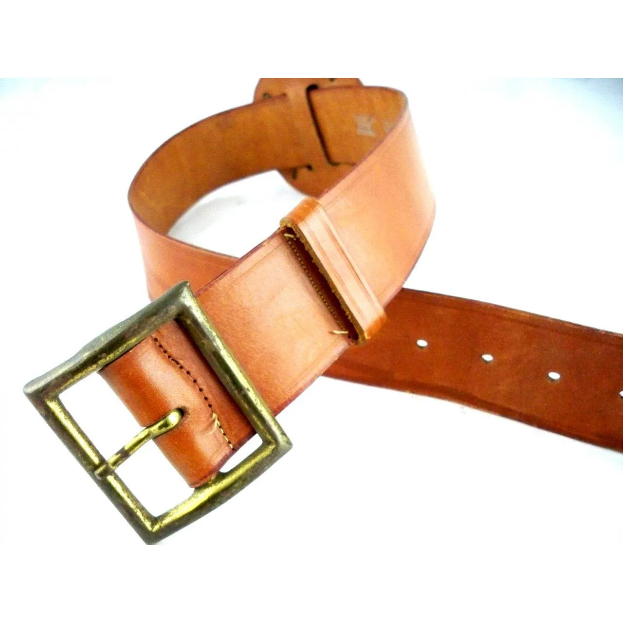 Vintage Ladies Leather Belt 1940s Size 26 Great Crown Emblem