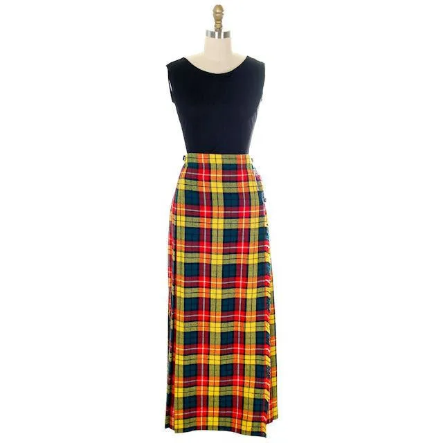 Vintage Ladies Scottish Maxi Skirt Made In Scotland Laird-Portch Small