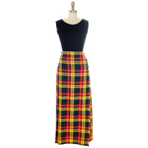 Vintage Ladies Scottish Maxi Skirt Made In Scotland Laird-Portch Small