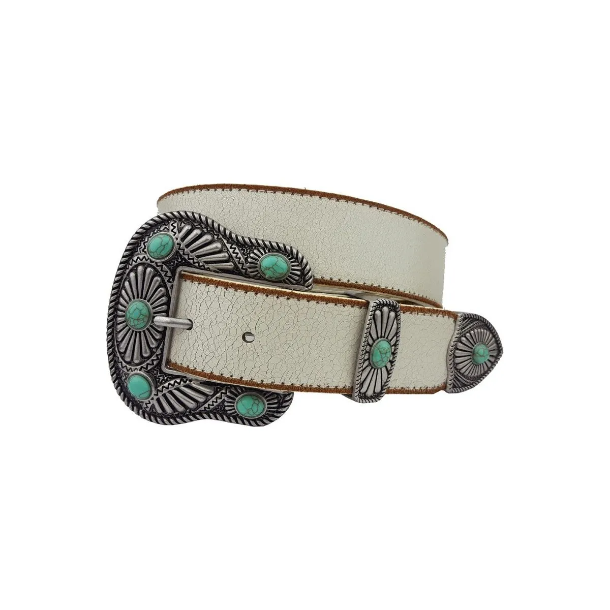 Vintage Leather belt with Western Buckle Set