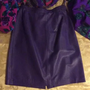 Vintage Purple Leather Skirt