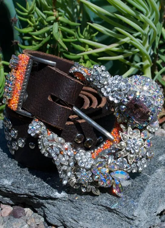 Vintage Rhinestone Belt & Buckle - Small