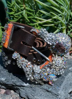 Vintage Rhinestone Belt & Buckle - Small