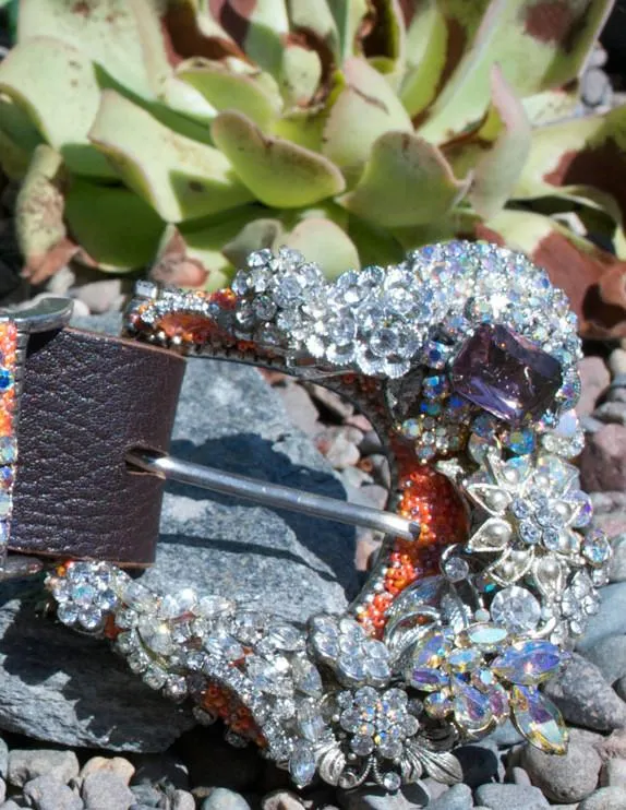 Vintage Rhinestone Belt & Buckle - Small