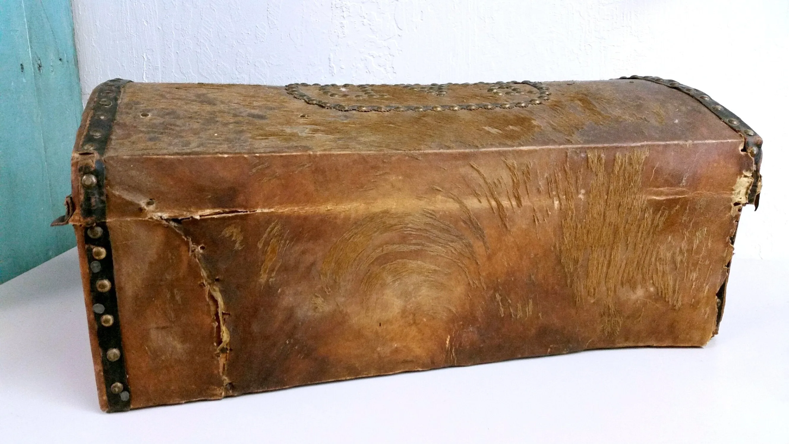 Vintage Studded Document Box with Initials "E.A.D."
