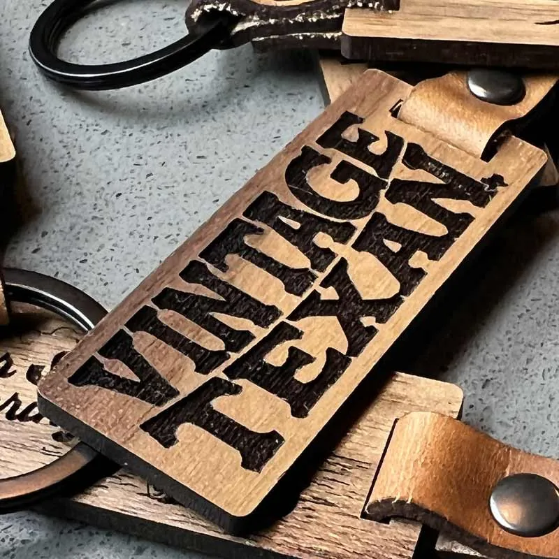 Vintage Texan Walnut Keychain