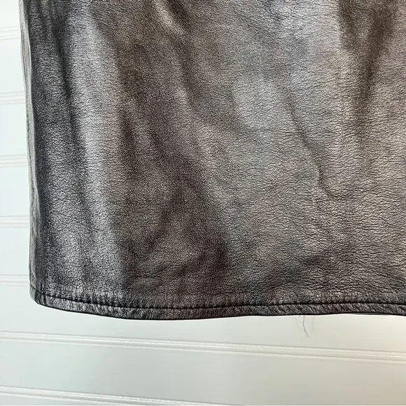 Vintage Vakko Women's Leather Skirt Size 6 Black Lined USA Made