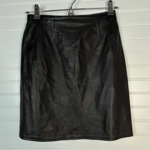 Vintage Vakko Women's Leather Skirt Size 6 Black Lined USA Made