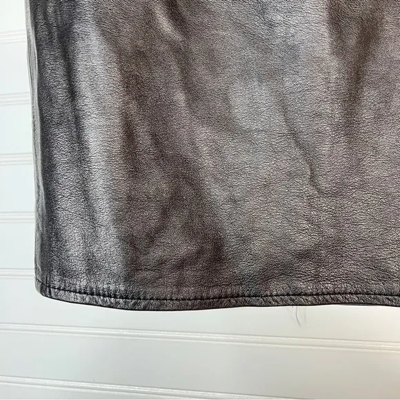 Vintage Vakko Women's Leather Skirt Size 6 Black Lined USA Made