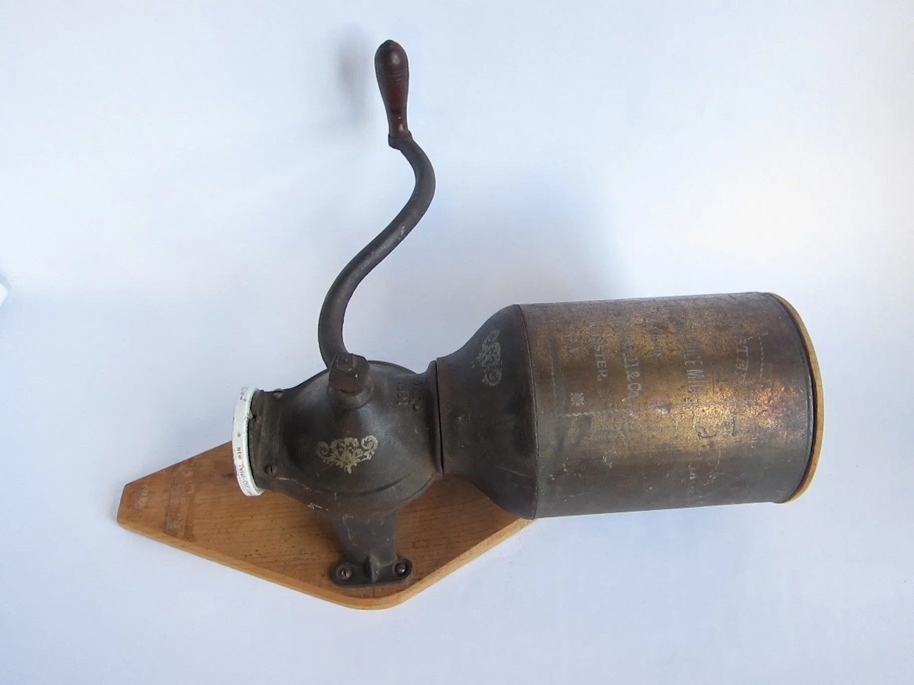Vintage Wall Mounted Canister Coffee Grinder - PATD 1891