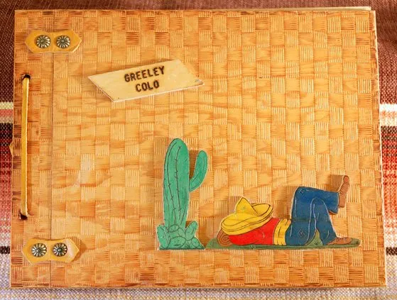 Vintage Wooden Scrapbook Souvenir of Greeley, CO