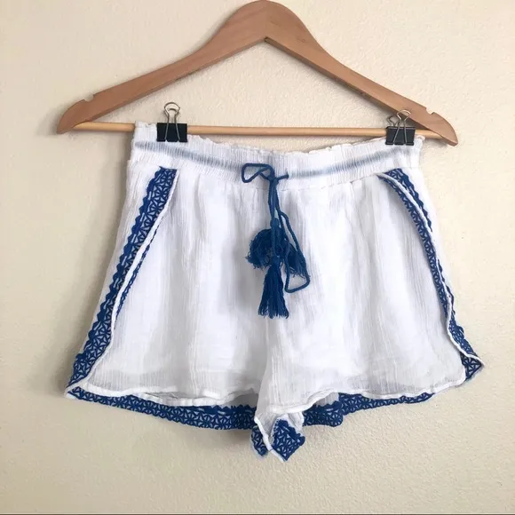 VITAMIN A x REVOLVE Capri Embroidered Shorts in Trade Winds White