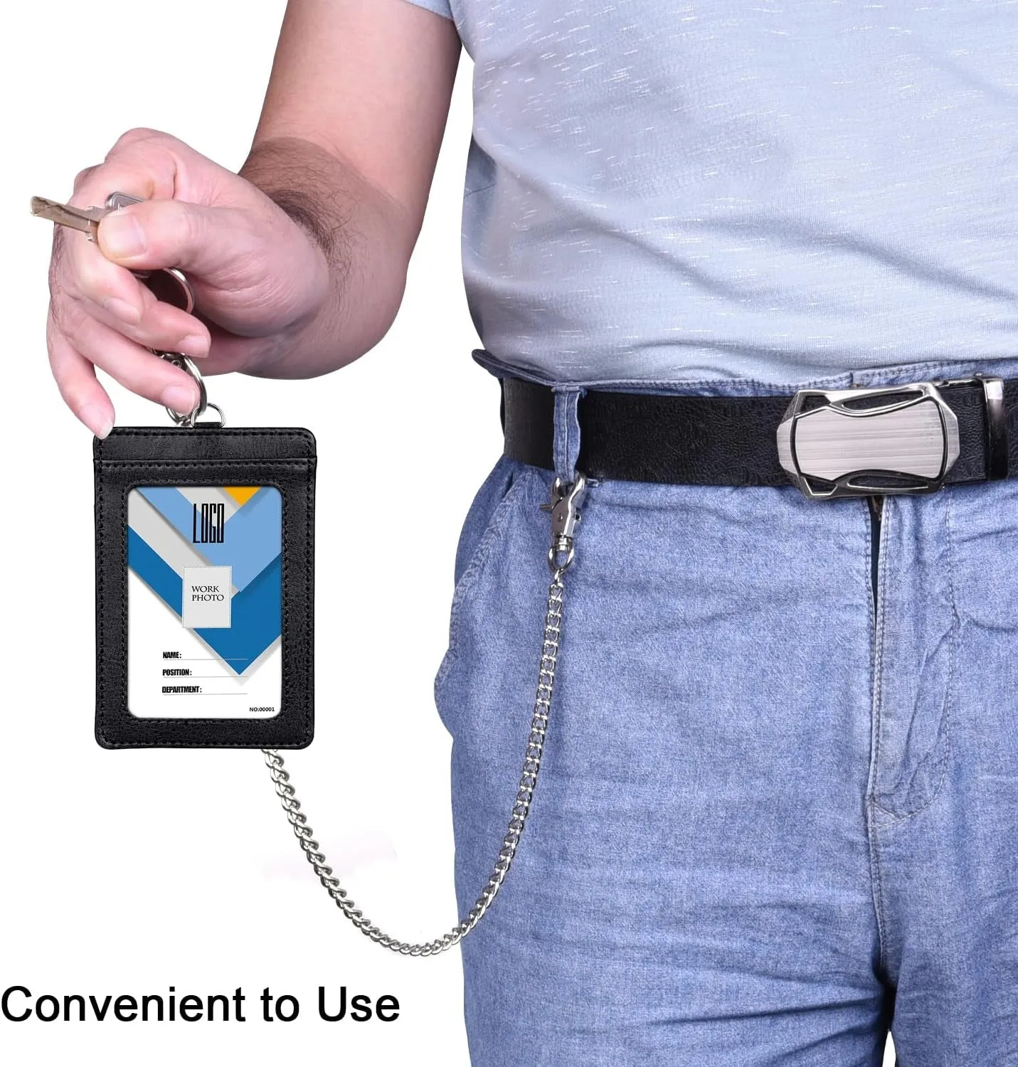 Wallet Chain 2 Pack (8 and 16 Inch) Pocket Keychain with 2 Rings