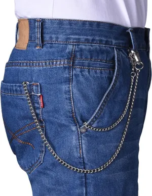 Wallet Chain 2 Pack (8 and 16 Inch) Pocket Keychain with 2 Rings