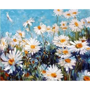 White Flowers - Canvastly DIY Paint By Numbers