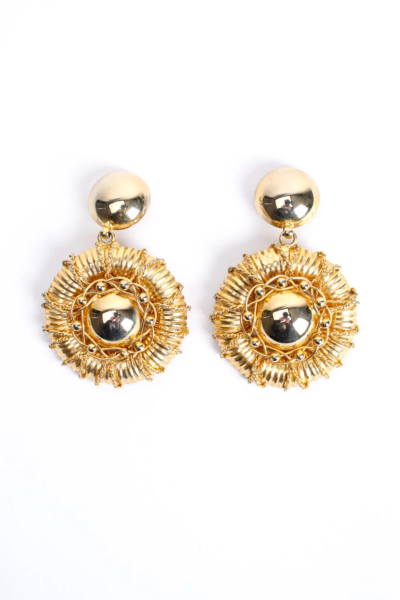 Wire Wrapped Dome Burst Earrings