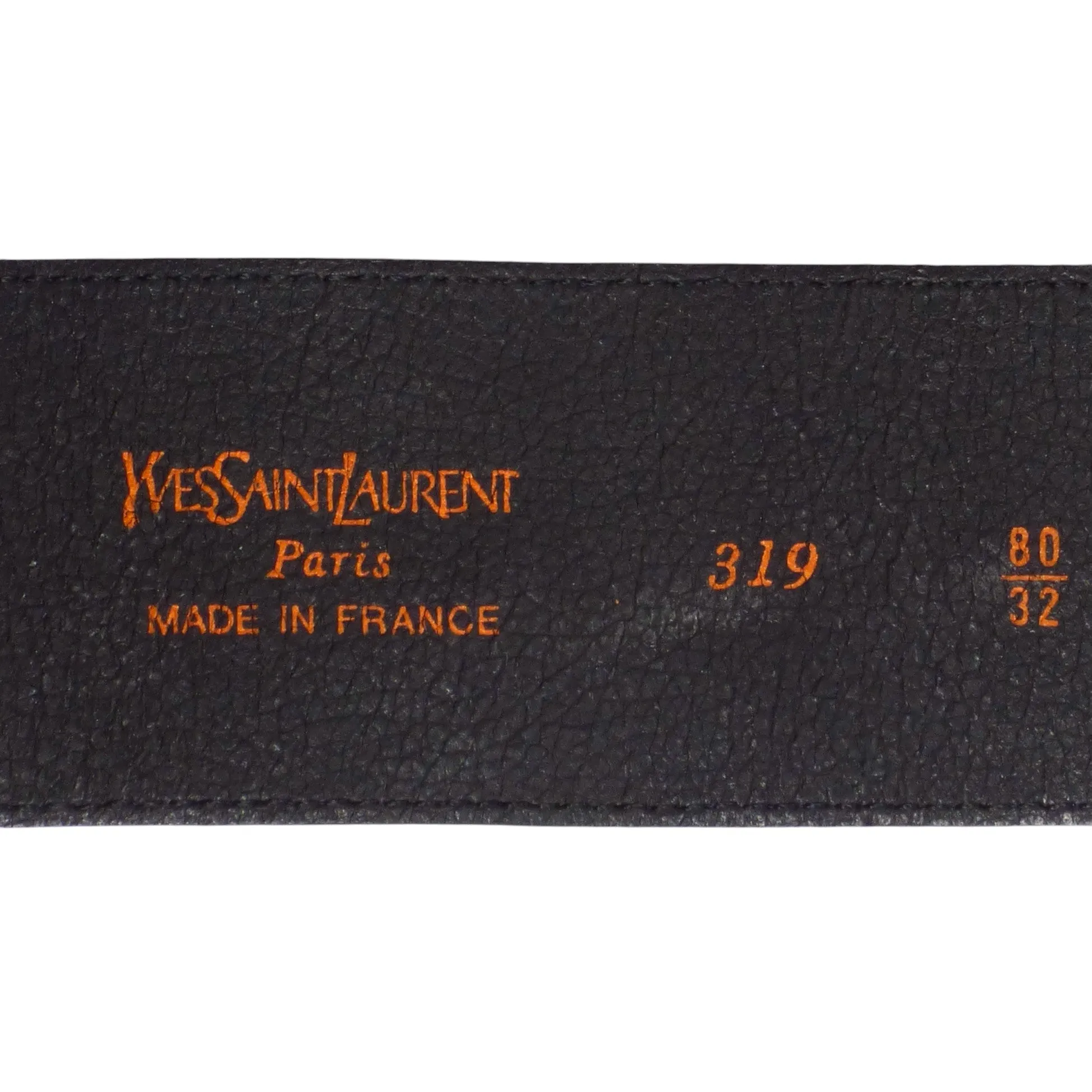 YVES SAINT LAURENT- c.1990 Black Leather Jeweled Belt, Waist-32"