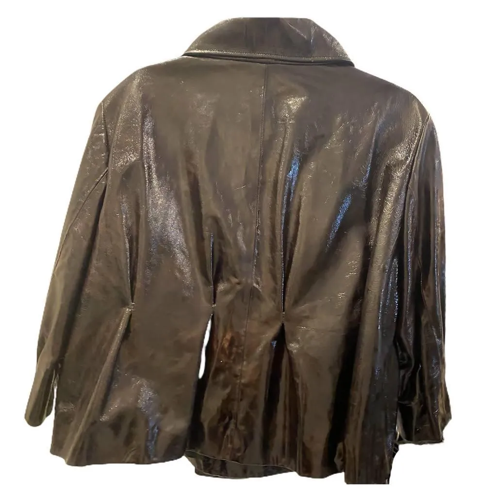 YVES SAINT LAURENT Patent Leather Jacket | Size 42